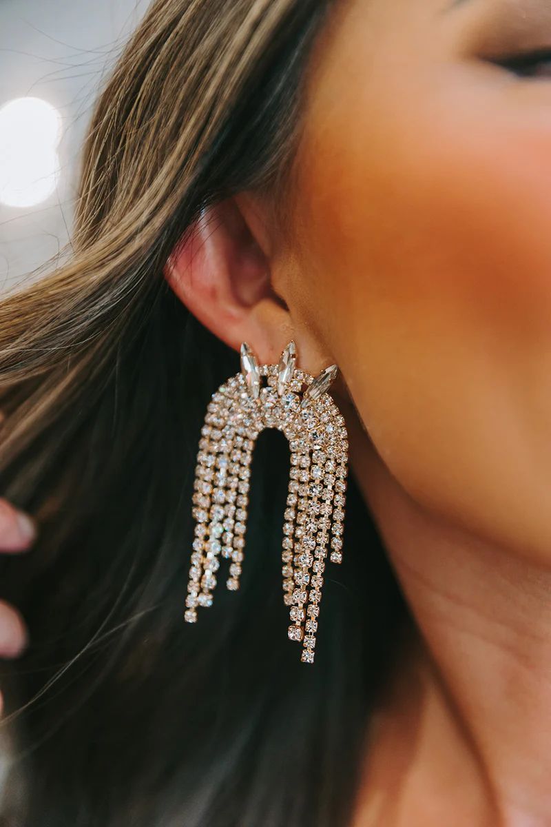BuddyLove X Treasure Jewels | Spiked Rayne Crystal Earrings | Gold | BuddyLove