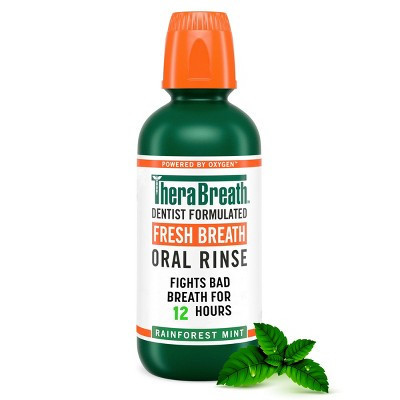 TheraBreath Fresh Breath Mouthwash Alcohol-Free - Rainforest Mint - 16 fl oz | Target