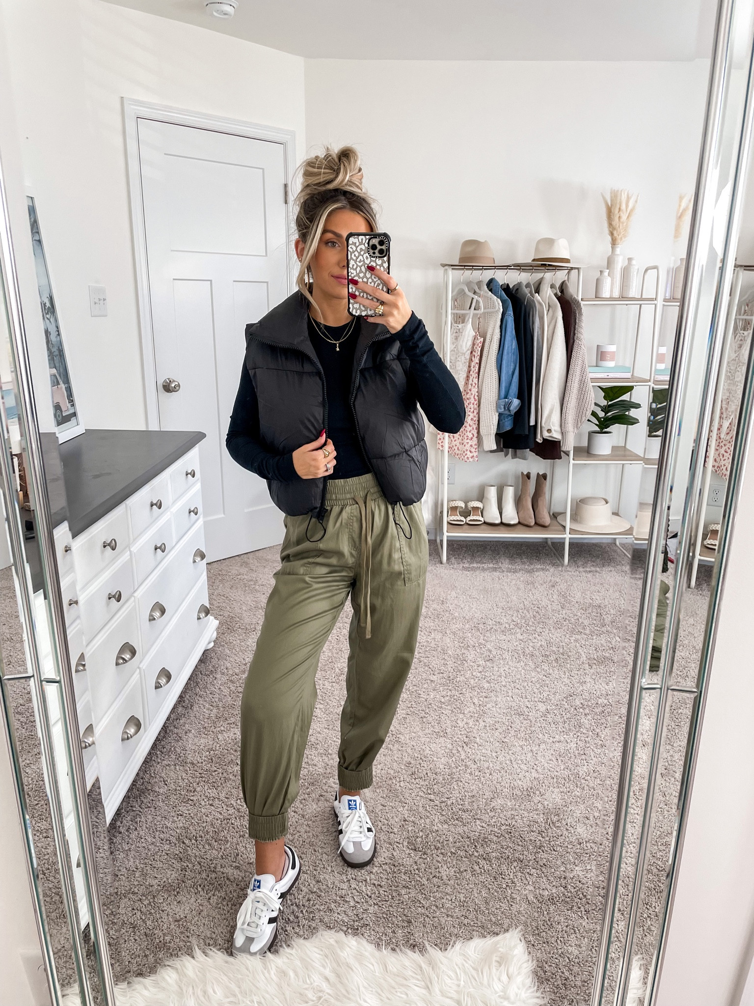 + amazon puffer vest: medium
 + Abercrombie long sleeve top: xs
+ target cargo pants: xs 
+ adidas sambas: size 6

#LTKfindsunder50 #LTKstyletip #LTKSeasonal