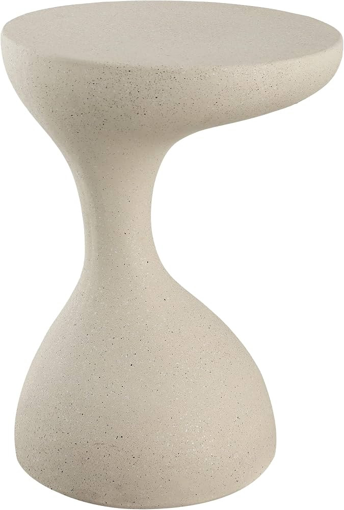 JONATHAN Y Boracay Sculptural Side Table 19.75", Cream Terrazzo | Amazon (US)