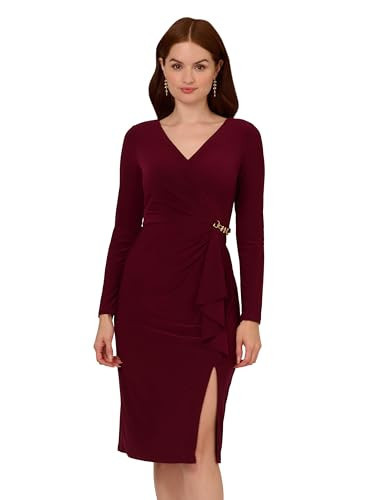 Adrianna Papell Women's Matt Jersey Short Dress, Blackened Red | Amazon (US)