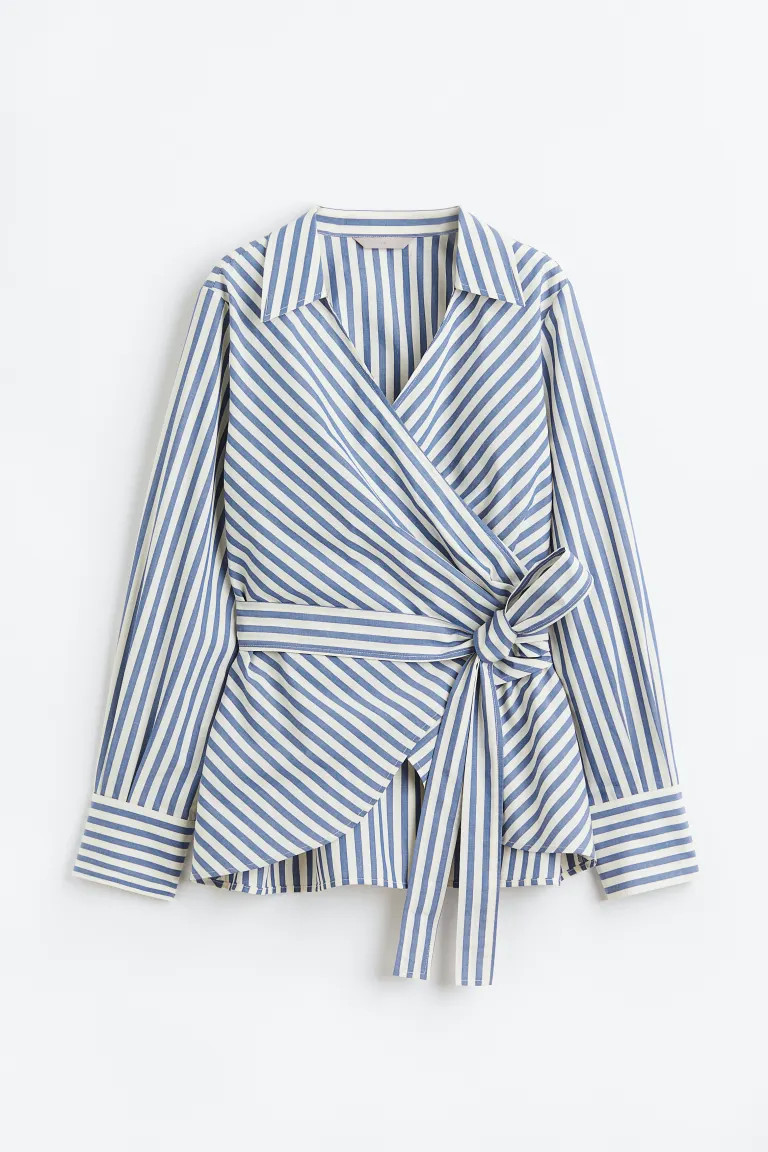 Wrapover cotton blouse | H&M (UK, MY, IN, SG, PH, TW, HK)