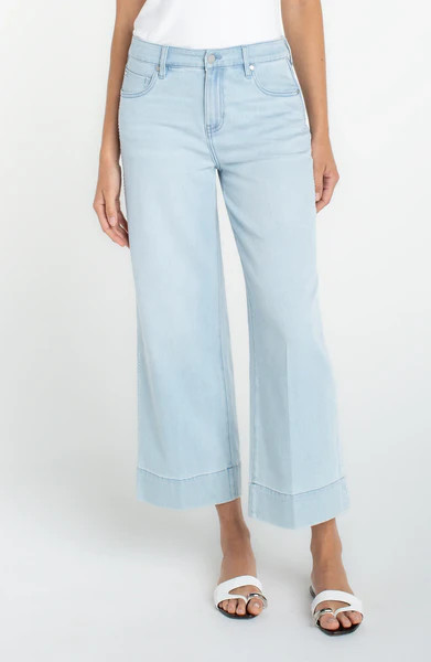 STRIDE CROP WIDE LEG WITH EMBROIDERED SIDE SEAM | Liverpool Jeans
