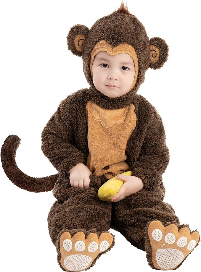 Spooktacular Creations Halloween Monkey Costume Toddler, Kids Monkey Costume with Banana for Baby... | Amazon (US)