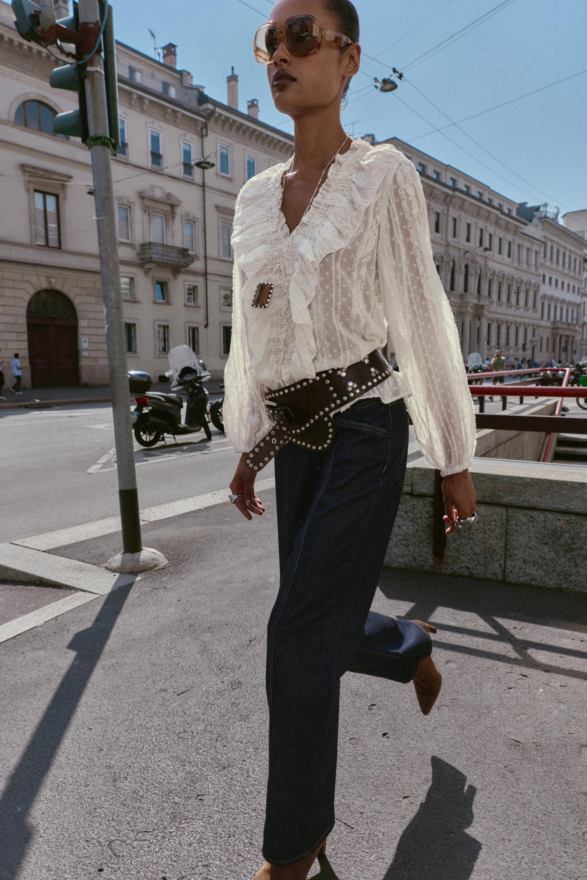 ROMANTIC DOTTED MESH SHIRT | Zara UK