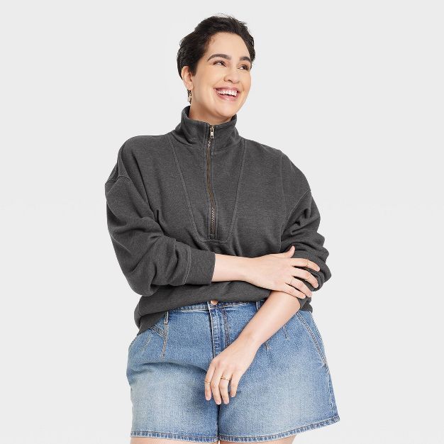 Women's French Terry Quarter Zip Sweatshirt - Universal Thread™ | Target