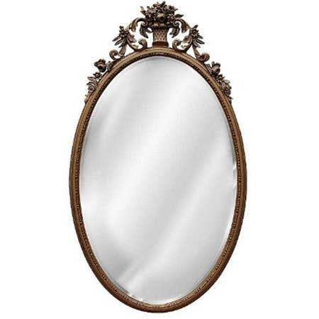 Hickory Manor 5080AG Oval Flower Basket Antique Gold Decorative Mirror | Walmart (US)
