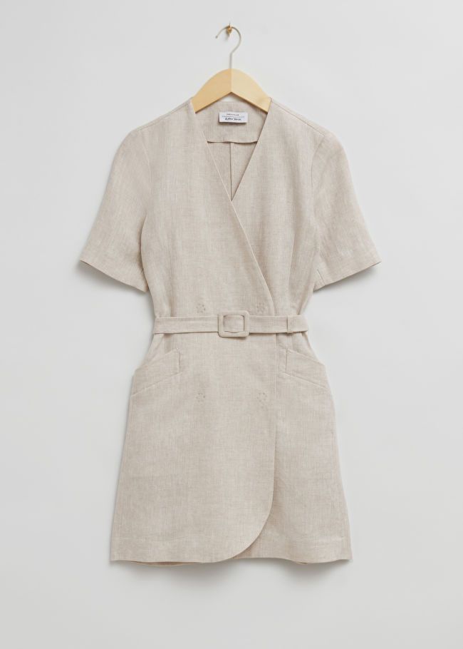 Tailored Linen Belted Mini Dress | & Other Stories US