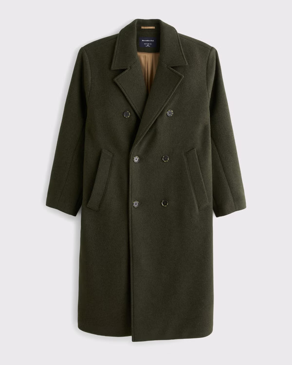 Double-Breasted Long Coat | Abercrombie & Fitch (US)