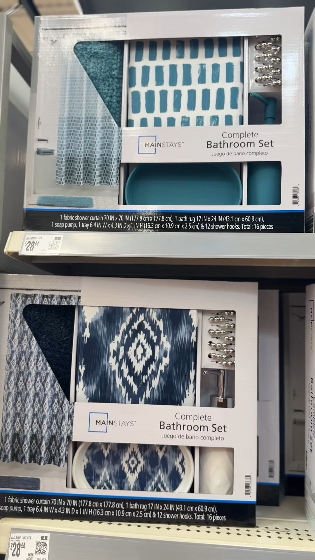 Complete bathroom sets from Walmart. Each set contains a shower curtain and rings, soap dispenser, rug all coordinated to make the perfect bathroom accessories. 

#bathroomaccessories #walmarthome 

Bathroom decor, bathroom sets, shower curtains, shower rings, bathroom rugs, bathroom decorations

#LTKSaleAlert #LTKHome