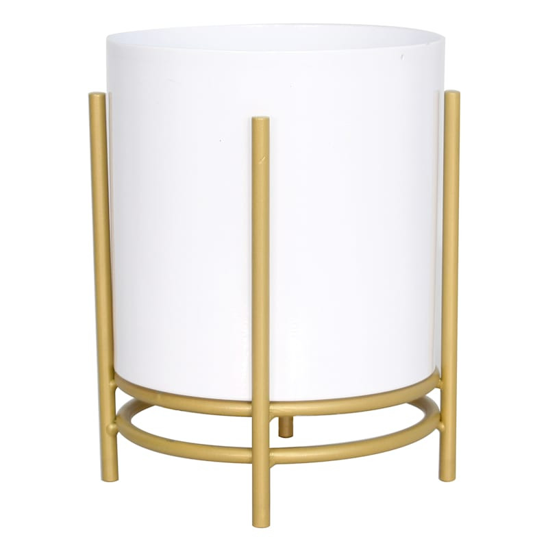 White Metal Planter Stand, Large | At Home