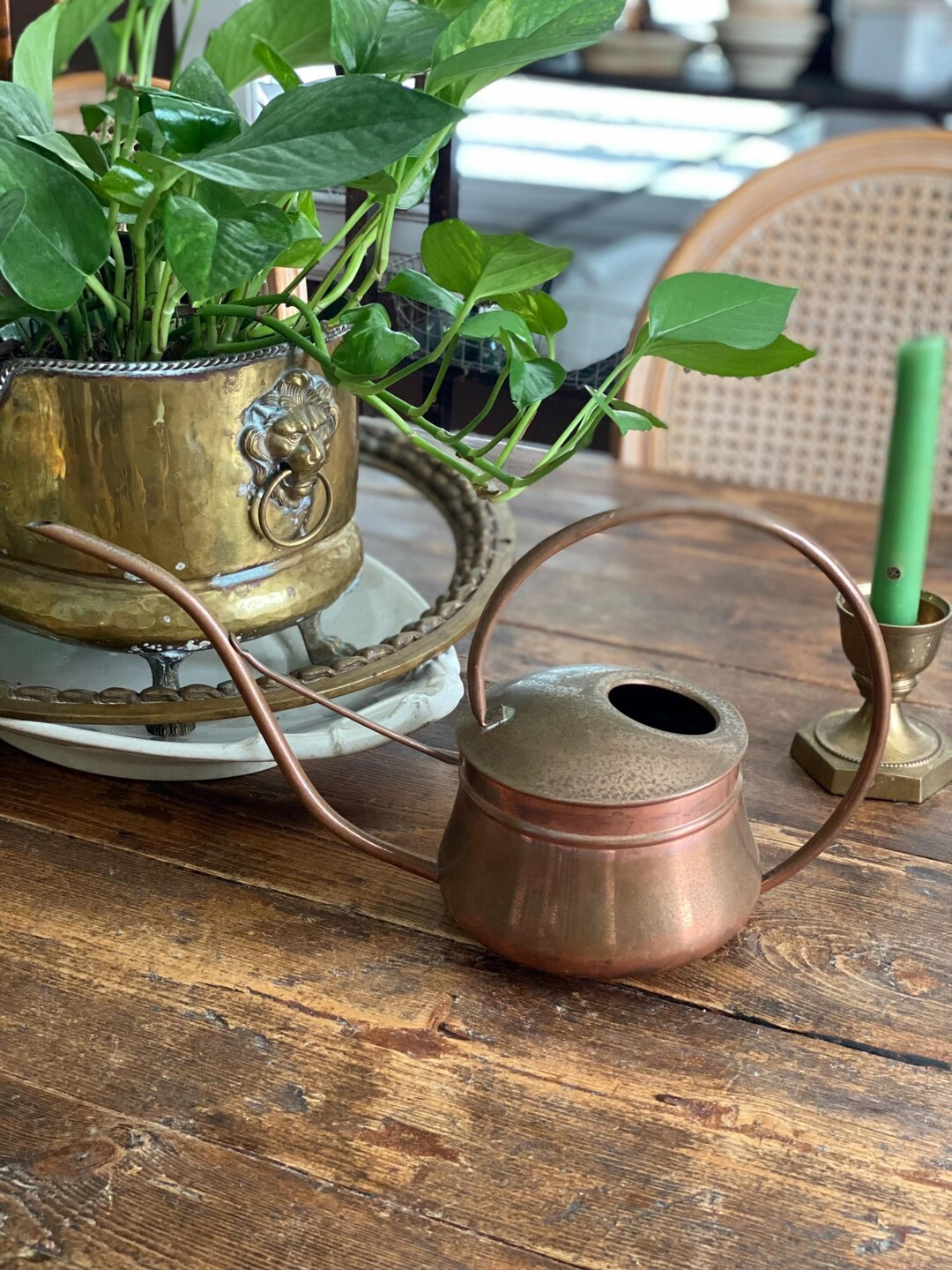 Beautiful Vintage Copper Watering Can Hammered Top - Etsy | Etsy (US)