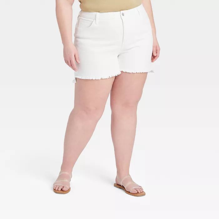 Women's Plus Size Midi Jean Shorts - Ava & Viv™ | Target