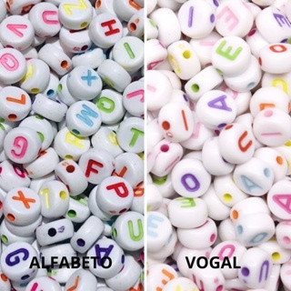Miçanga ALFABETO e ou VOGAL Entremeio Passante - Pingente - Letrinha para Pulseira - Letra, Voga... | Shopee (BR)