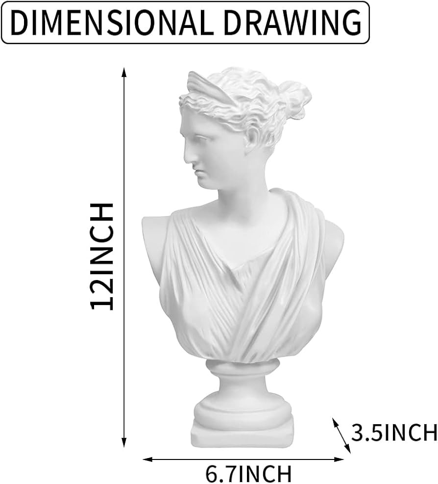 Norrclp 12.5in Greek Statue of Diana, Classic Roman Bust Greek Mythology Sculpture for Home Decor | Amazon (US)