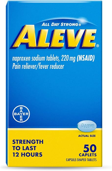 Aleve Pain Relief Naproxen Sodium Caplets \u2010 50 Count | Amazon (US)