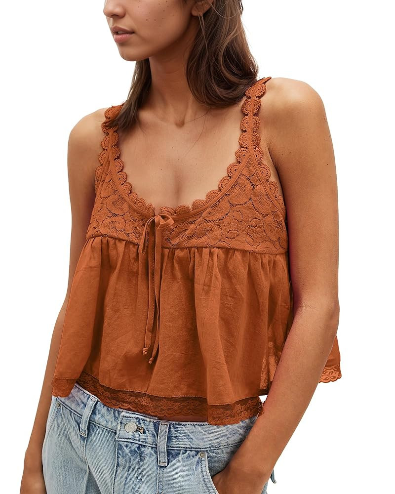 Gacaky Womens Summer Boho Lace Tank Top Casual Beach Vacation Y2k Tops Fashion Crop Tops Clothes ... | Amazon (US)