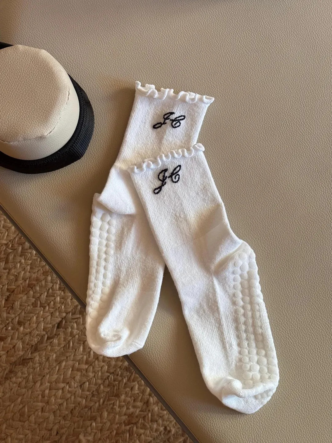 Custom Hand Embroidered Pilates Socks - Etsy | Etsy (US)