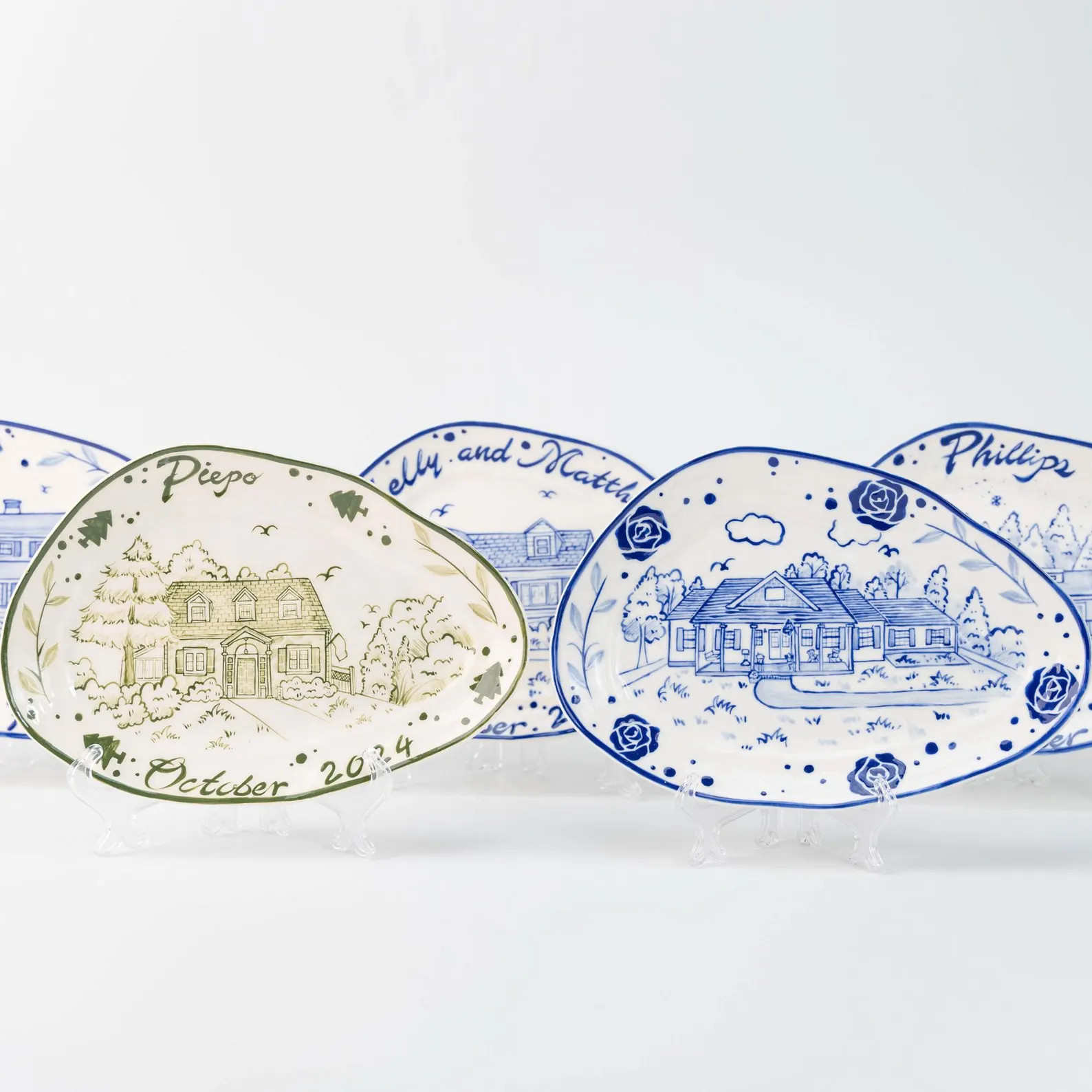 Custom House Portrait Ceramic Plate Personalized First Home New House Gift Hand Painted From Your... | Etsy (US)