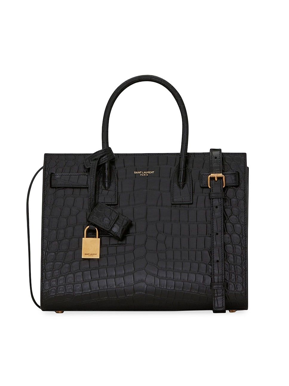 Sac De Jour Baby Top Handle Bag In Crocodile-Embossed Matte Leather | Saks Fifth Avenue
