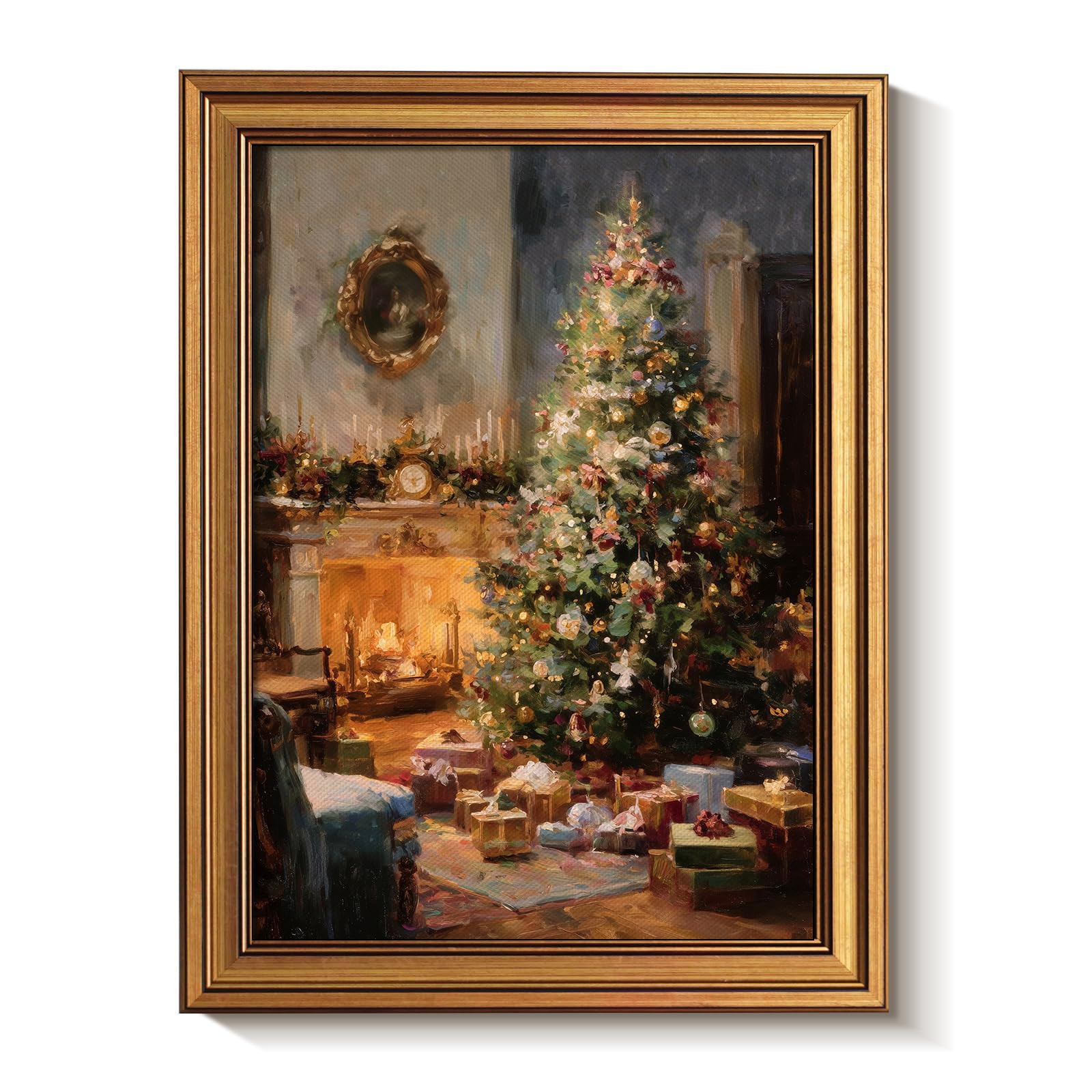 Bzstyleart Vintage Wall Art Decor for Living Room,The Christmas Tree Painting Print,Framed Christ... | Amazon (CA)