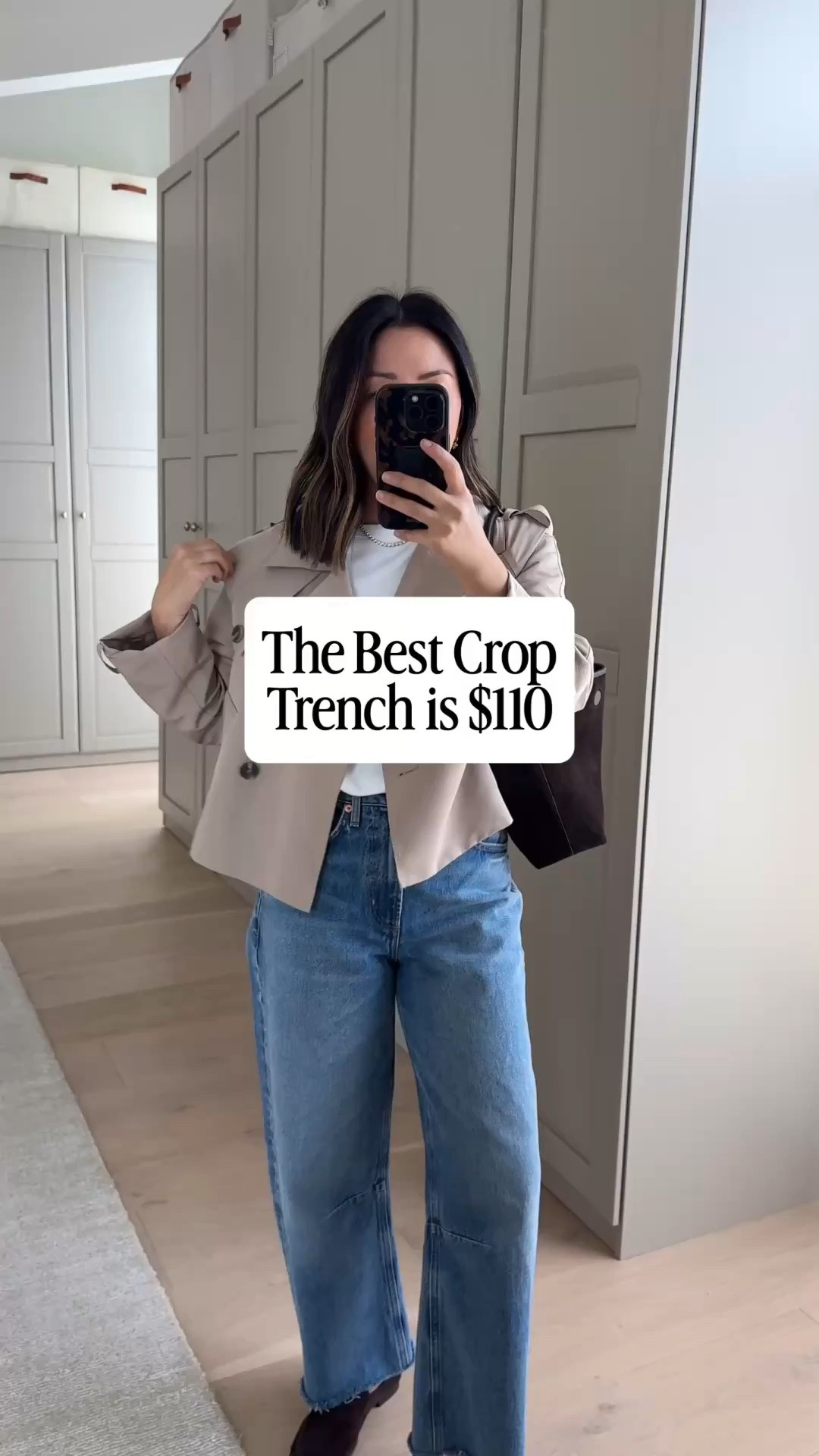 The best crop trench fully stocked! Out of all the crop trenches I’ve tried, this is the best. Petite-friendly. Sleeves run long, but I tuck them under. Drape is really good. 

Steve Madden trench xs
Aritzia tee medium
Citizens of Humanity Miro jeans 24 - cut hems
Sam Edelman loafers 5
Madewell shoulder bag

#LTKmomlife #LTKPetite