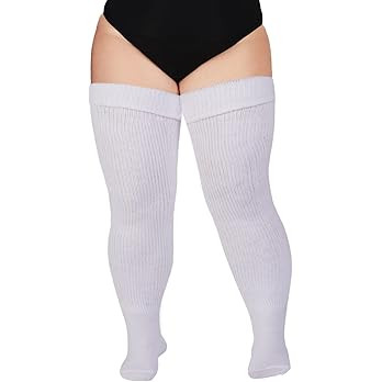 Plus Size Womens Thigh High Socks for Thick Thighs- Extra Long & Thick Over the Knee Stockings- L... | Amazon (US)