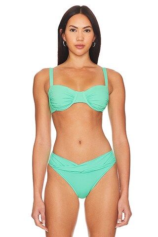 Seafolly Ruched Bikini Top in Mint from Revolve.com | Revolve Clothing (Global)