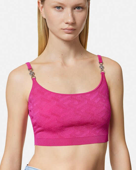 La Greca Medusa '95 Knit Crop Top | Versace (US)