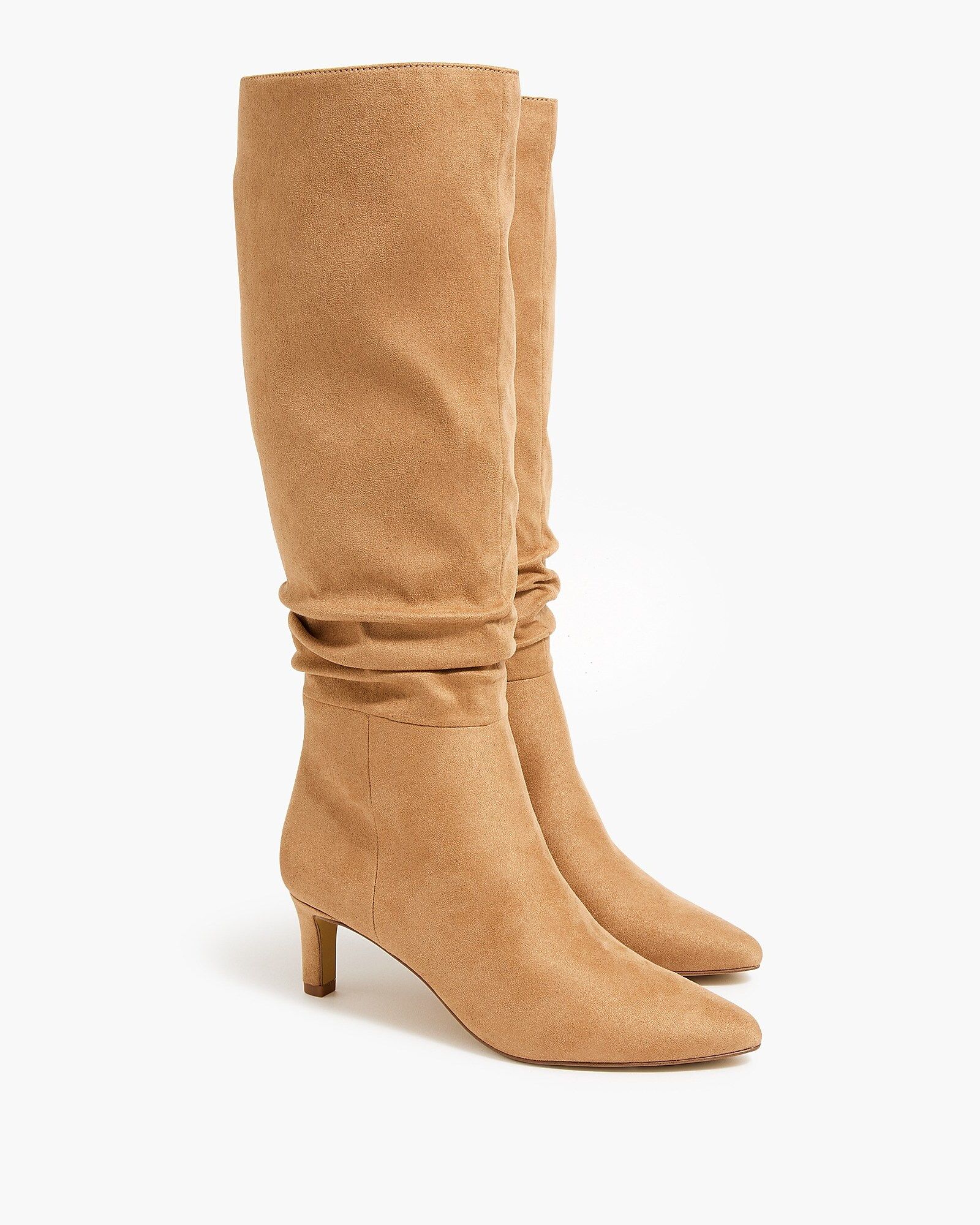 Sueded slouch knee-high boots | J.Crew Factory