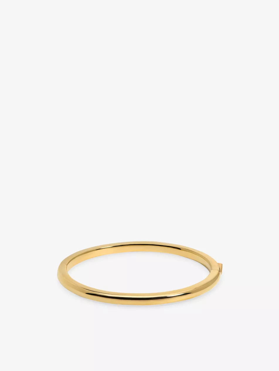Monica Vinader x Kate Young Thin 18ct Yellow Gold Vermeil Bangle | Selfridges