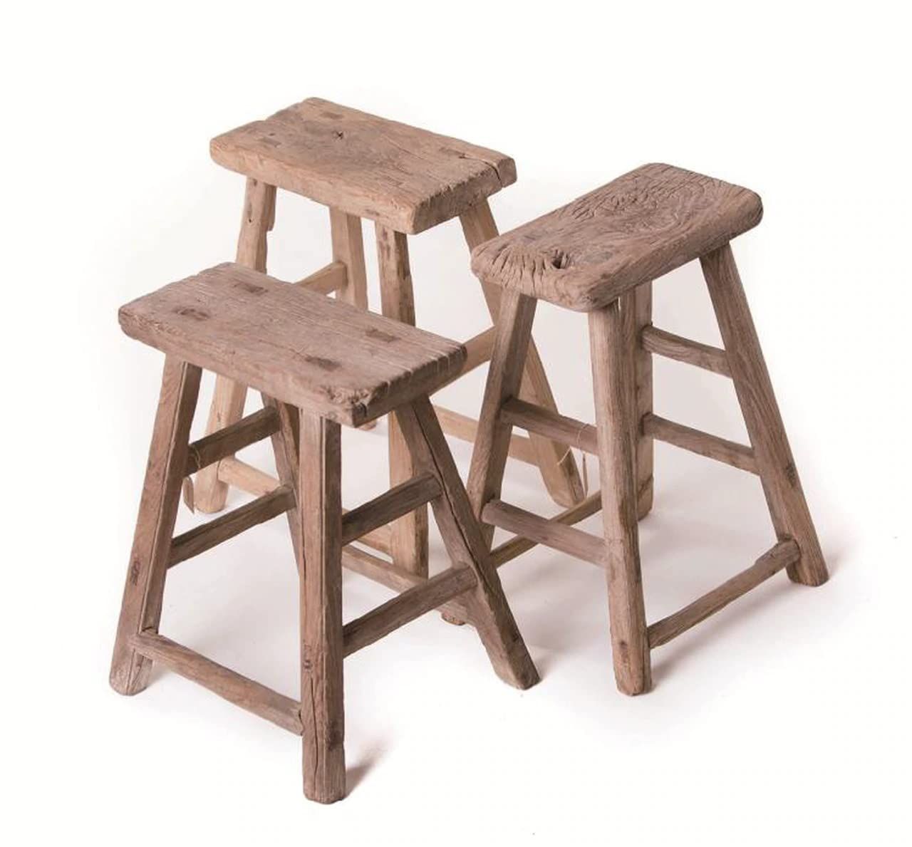 Artissance Rectangular Rustic Vintage Stool, Weathered Natural Wood Finish (Size & Finish Vary) - Ap | Amazon (US)