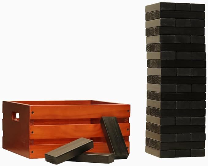 Tailgating Pros Premium Giant Toppling Timbers with Stained Crate – Choose Your Team Colors! Ju... | Amazon (US)