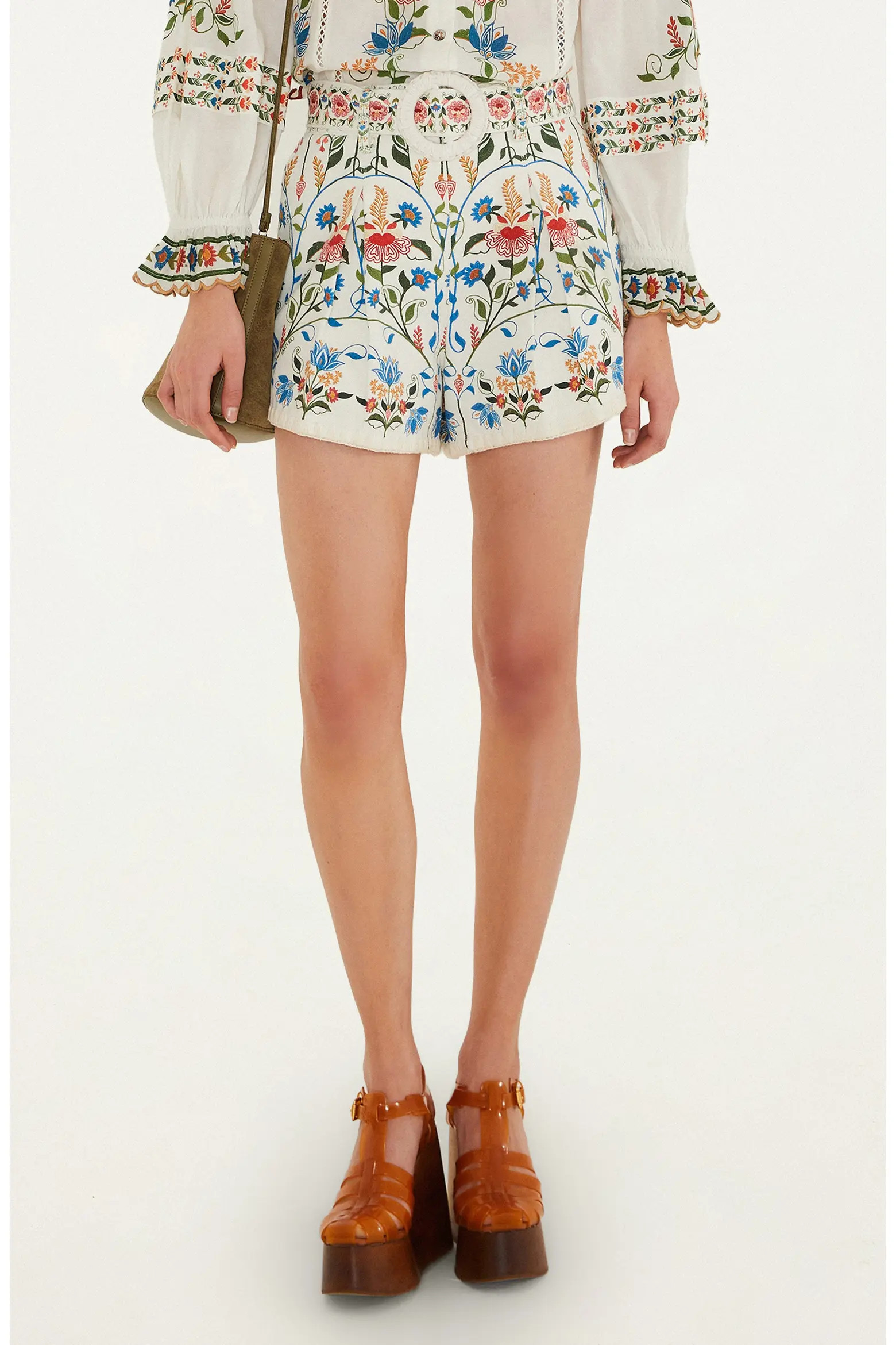 Fraga Print Belted Shorts (Women) | Nordstrom | Nordstrom