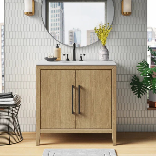 Alsup 36'' Single Bathroom Vanity with Quartz Top | Wayfair North America