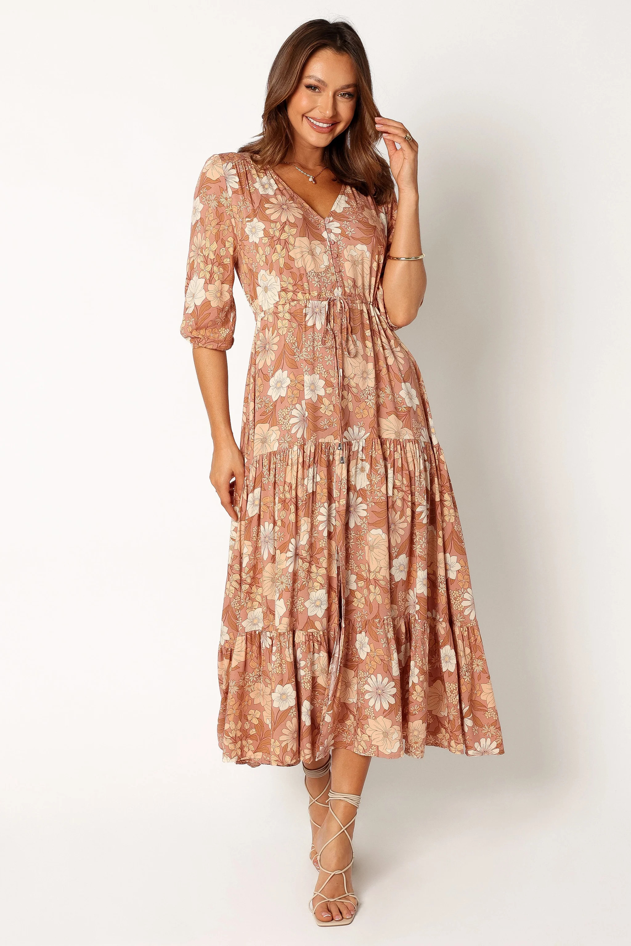 Kelda Dress - Tan Floral | Petal & Pup (US)