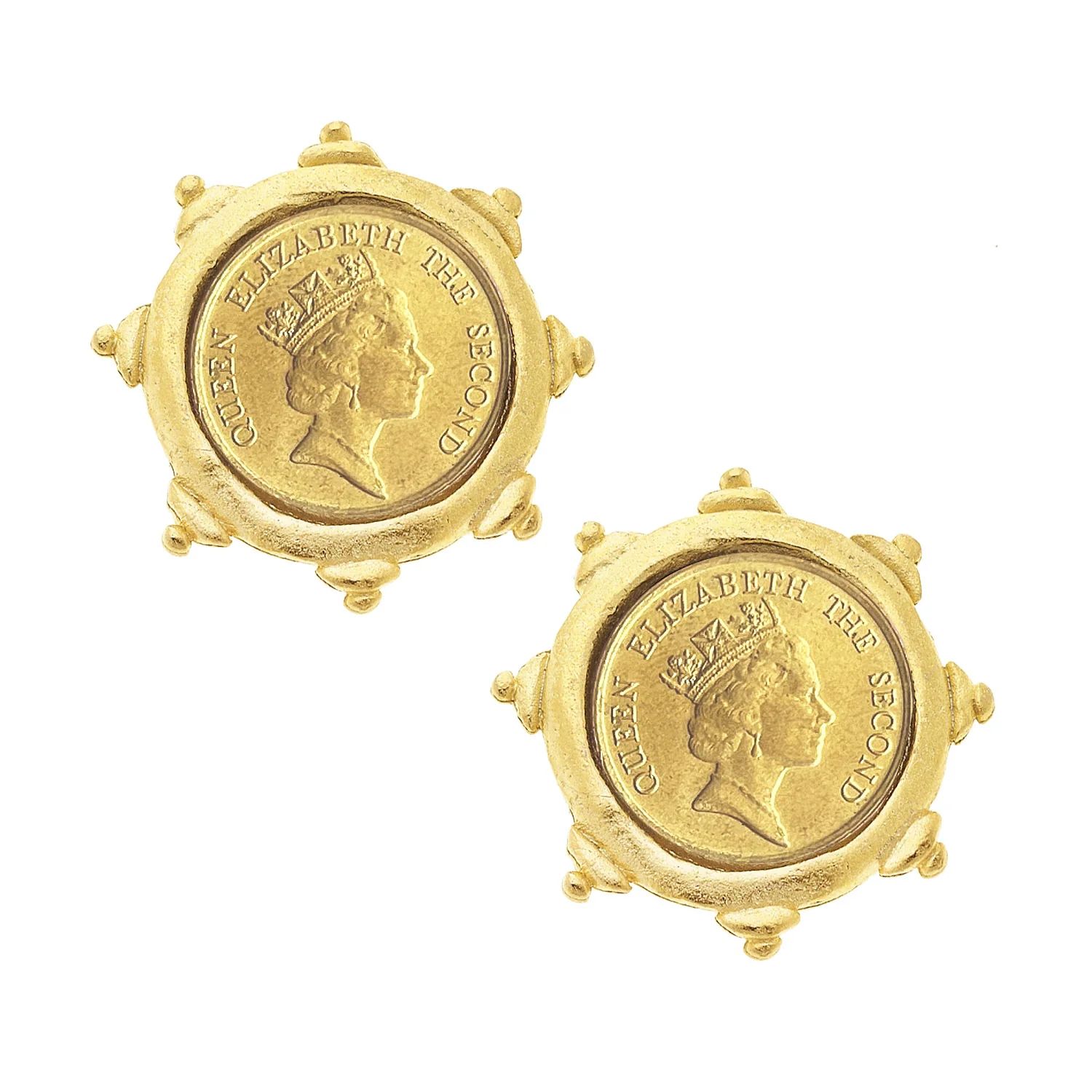 Queen Elizabeth II Coin Studs | Susan Shaw