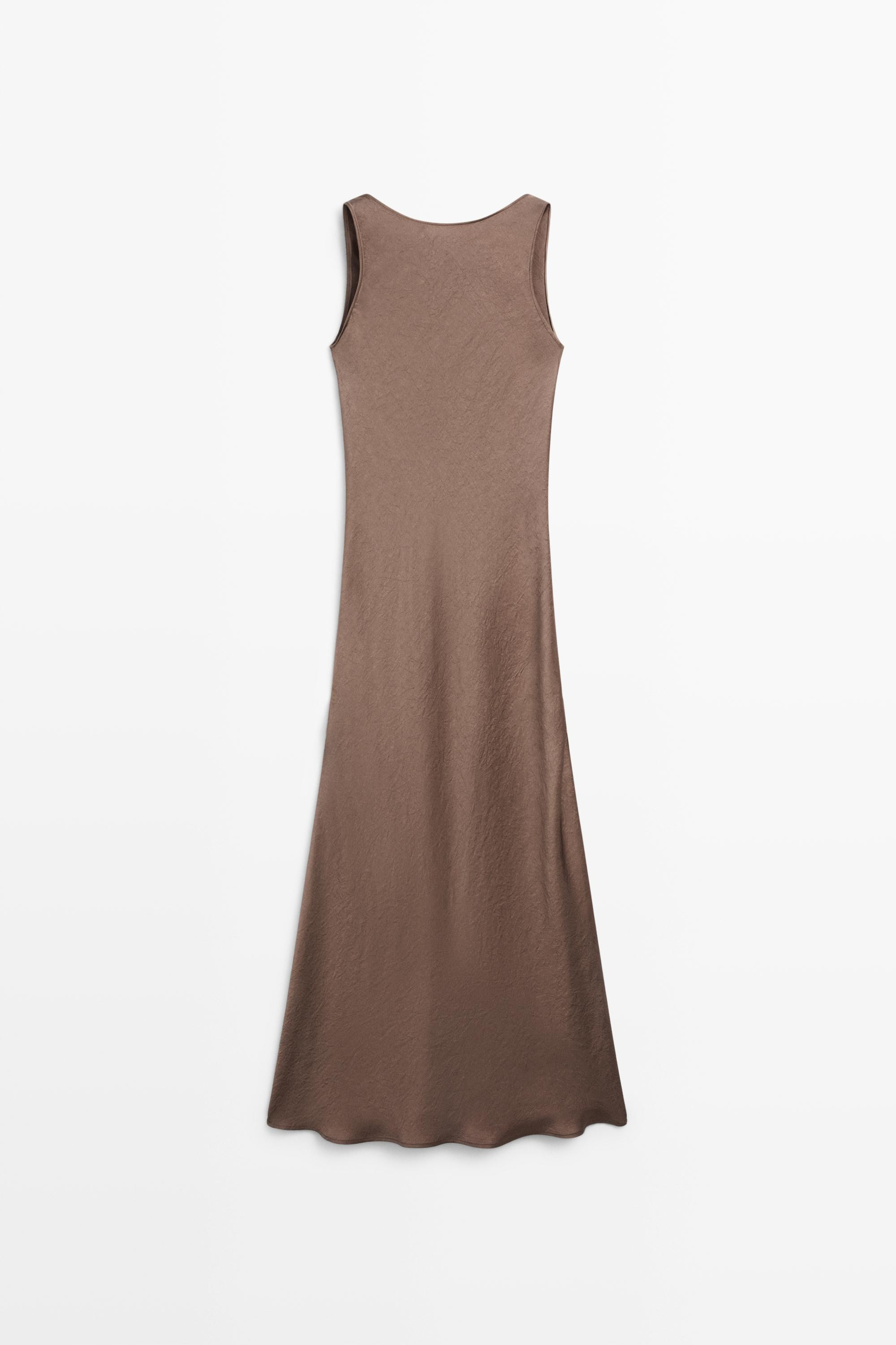 Flowing satin midi dress | Massimo Dutti UK