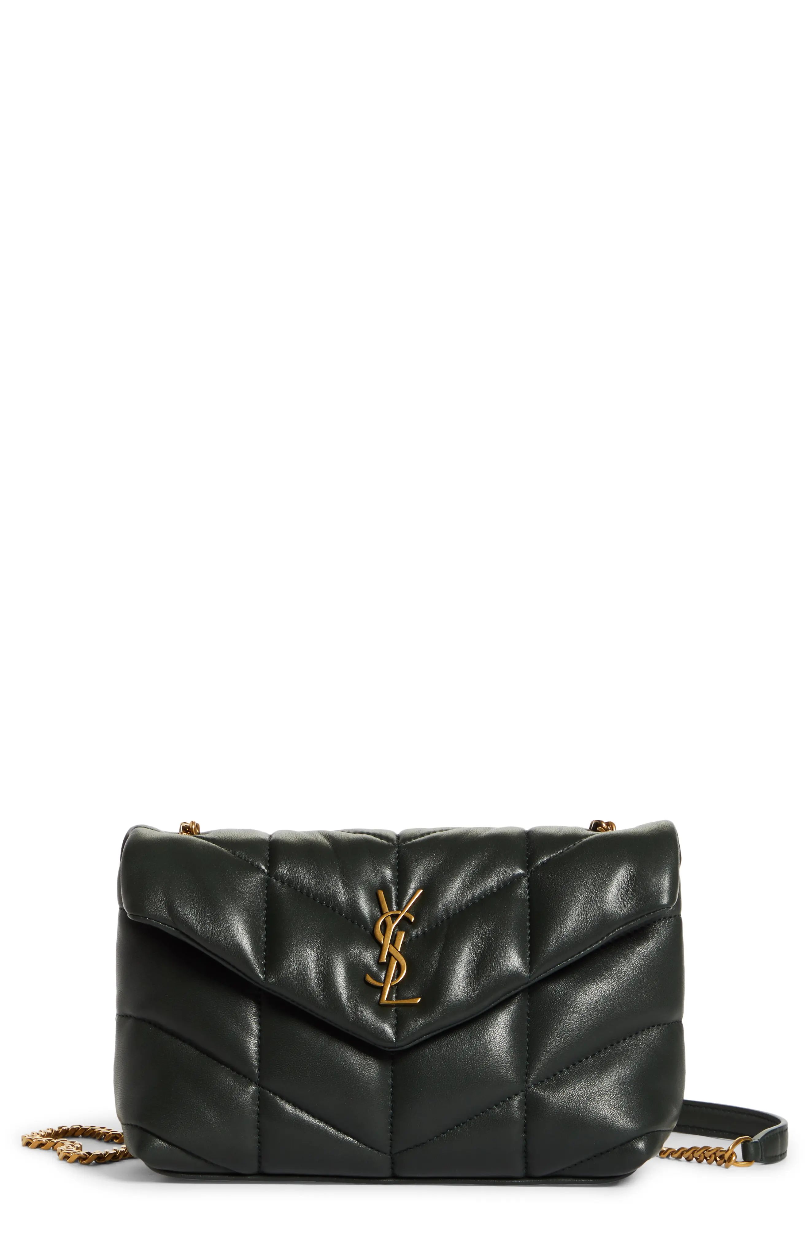 Saint Laurent Toy Loulou Puffer Quilted Leather Crossbody Bag - Green | Nordstrom