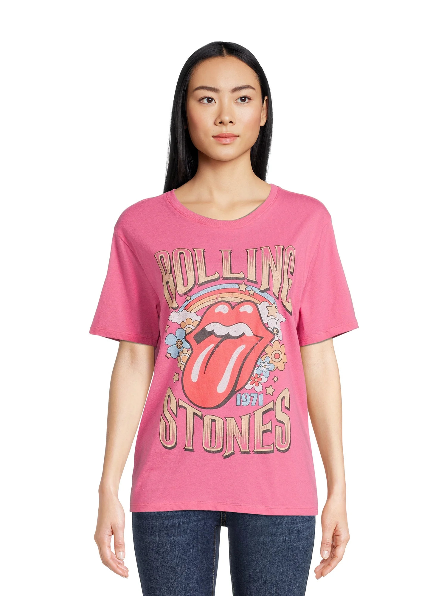 Time and Tru Women's Short Sleeve Band Graphic Tee | Walmart (US)