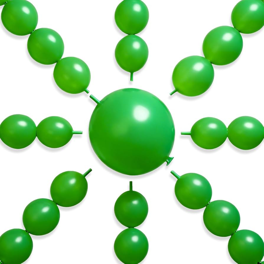 PartyWoo Green Linking Balloons 100pcs 12 Inch Green Link Balloons for Birthday Baby Shower Gradu... | Amazon (US)