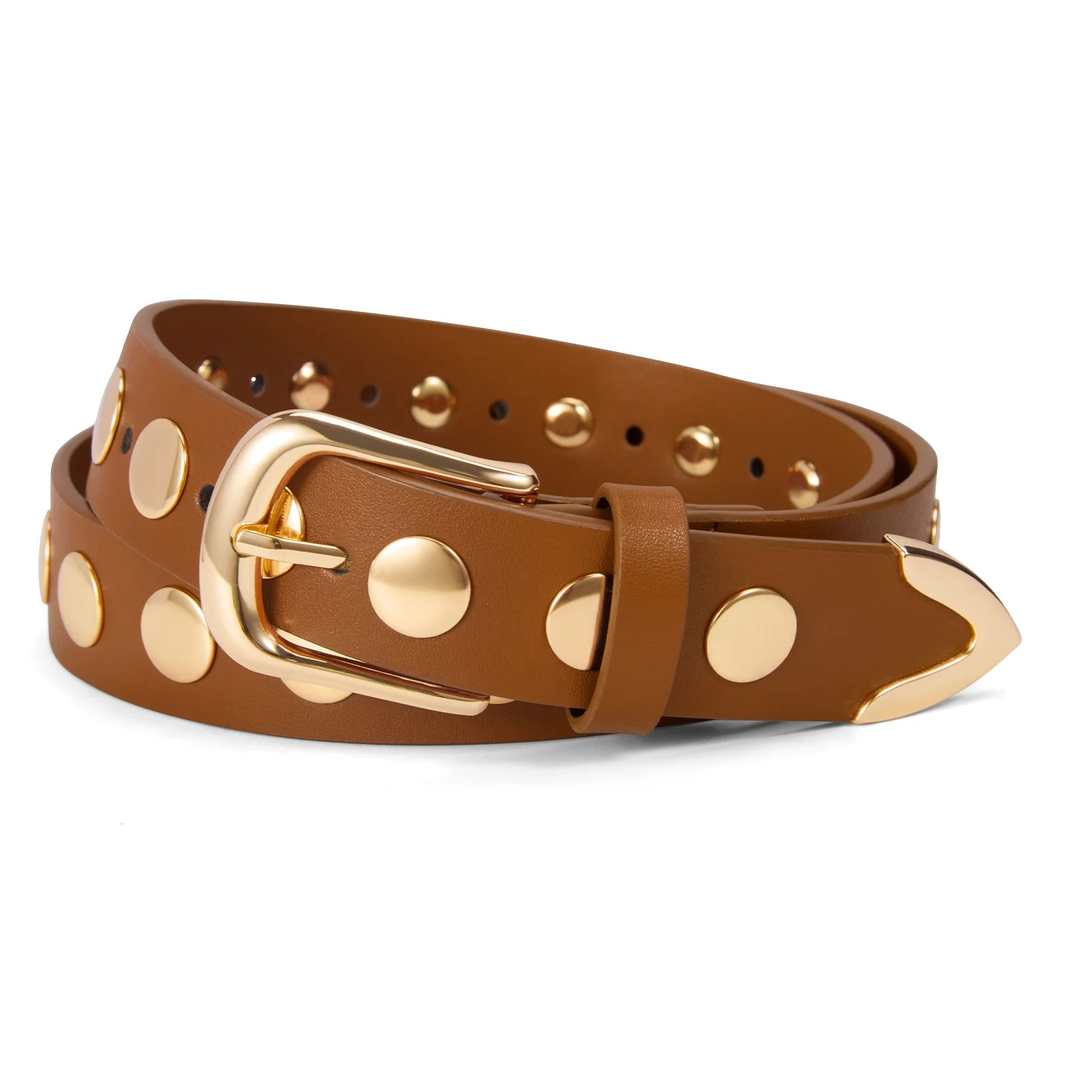 Fianmy Fashion Leather Belt for Women, Studded Ladies Belts Punk Belt for Jeans Dress | Walmart (US)