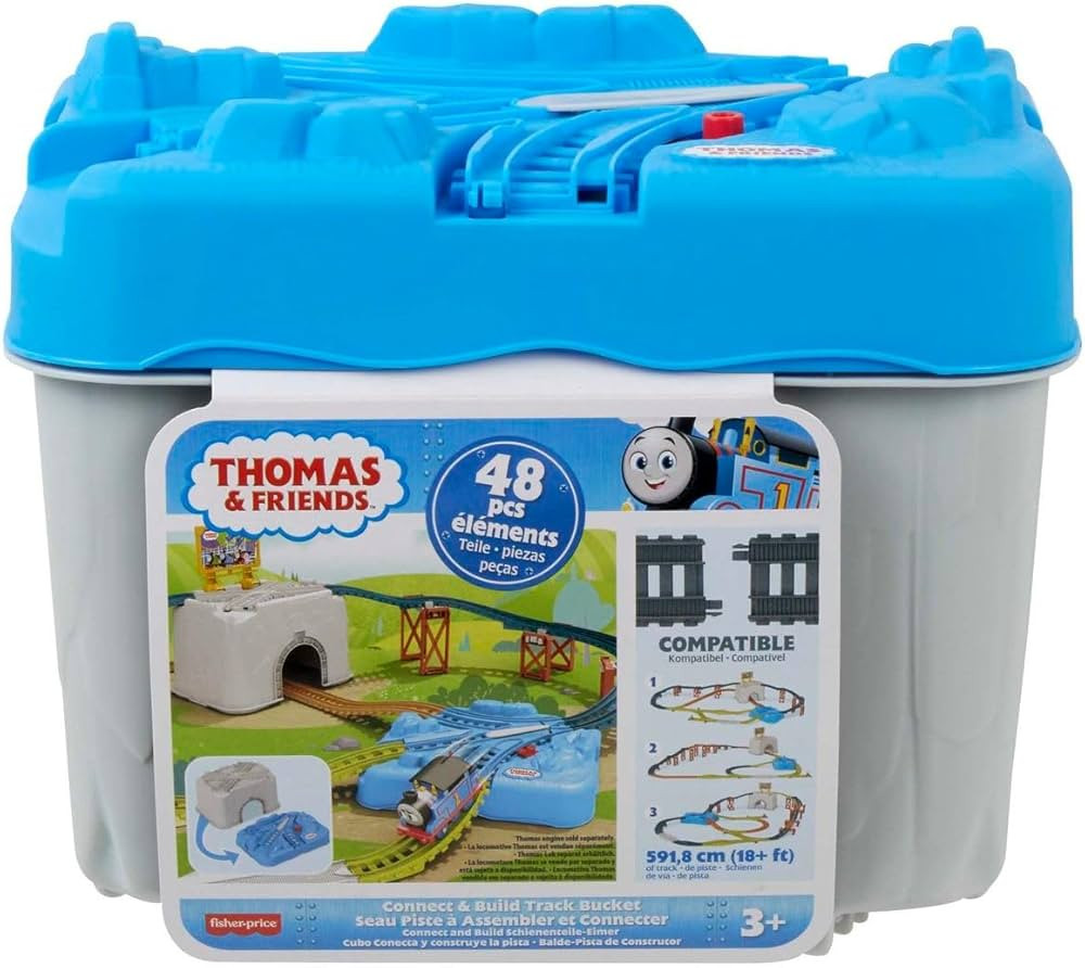 ​Thomas & Friends Toy Train Tracks Set, Connect & Build Bucket, 34-Piece Expansion Pack for Die... | Amazon (US)