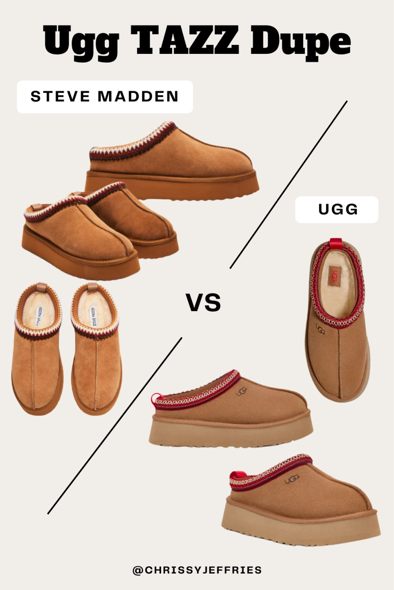 Ugg Tazz dupe alert! Steve Madden’s version is $70 USD vs Ugg’s $130 USD and they look nearly identical!

#uggdupe #uggtazz #uggtazzdupe #ugg #stevemadden #productdupe

#LTKfindsunder100 #LTKstyletip