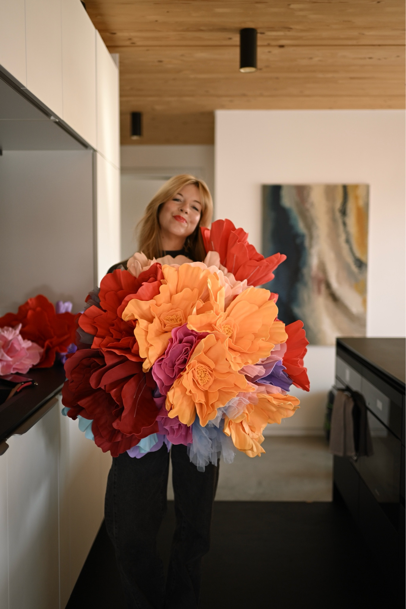 Diese Blumen haben wir für Fasching gekauft 