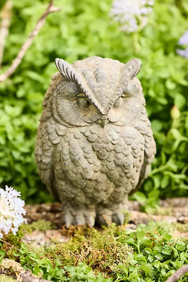 Cast Iron Owl, 8" Gray | Anthropologie (US)