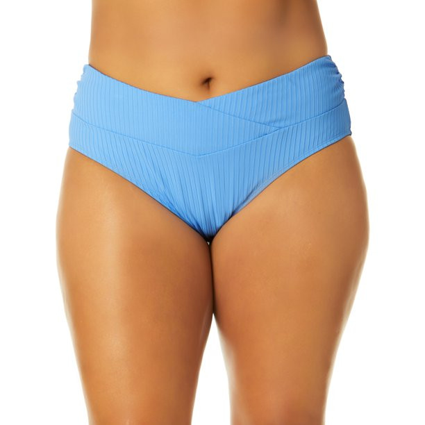 Time And Tru Women's Mid Rise Ribbed Swim Bottom | Walmart (US)