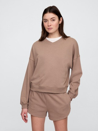 Oversized French Terry V-Neck Sweatshirt | Gap Factory | Gap Factory