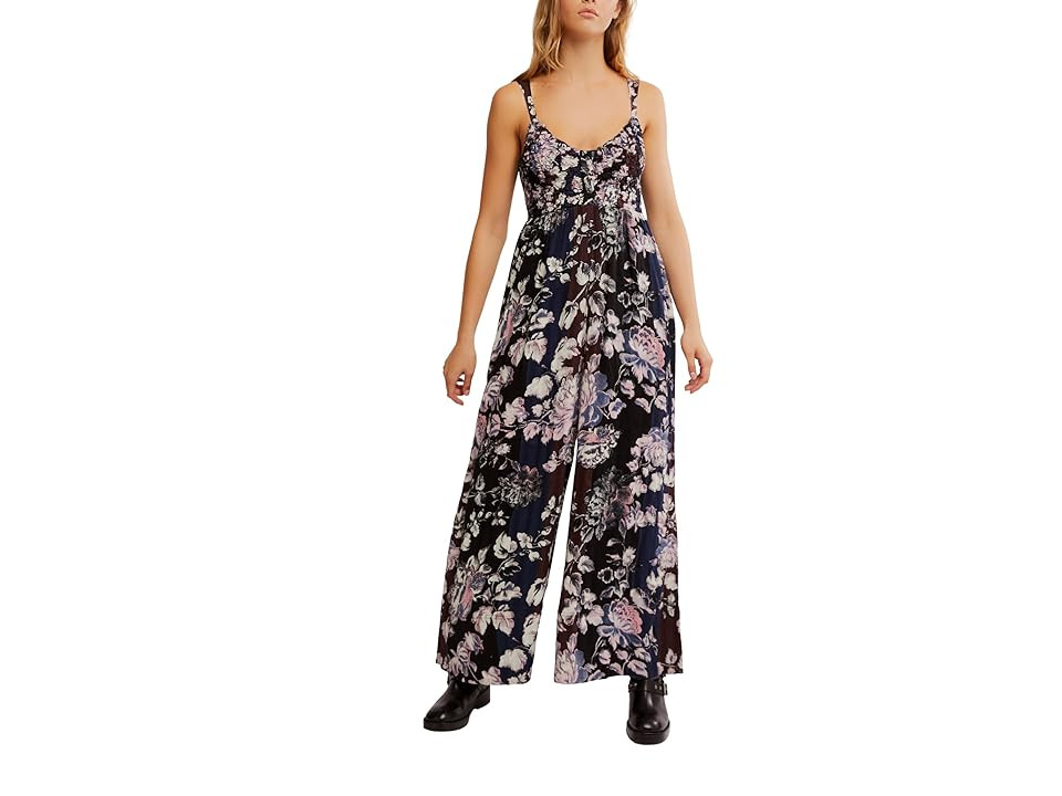 Free People Melrose Jumpsuit Women's Dress Midnight Garden Combo : XL (Women's 16), Cotton/Rayon | Zappos