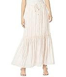BCBGMAXAZRIA Women's Ruffle Metallic Maxi Skirt, Potpourri, Small | Amazon (US)